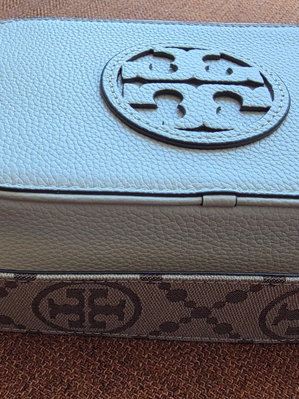 Tory Burch Light Blue Logo Crossbody Camera Bag